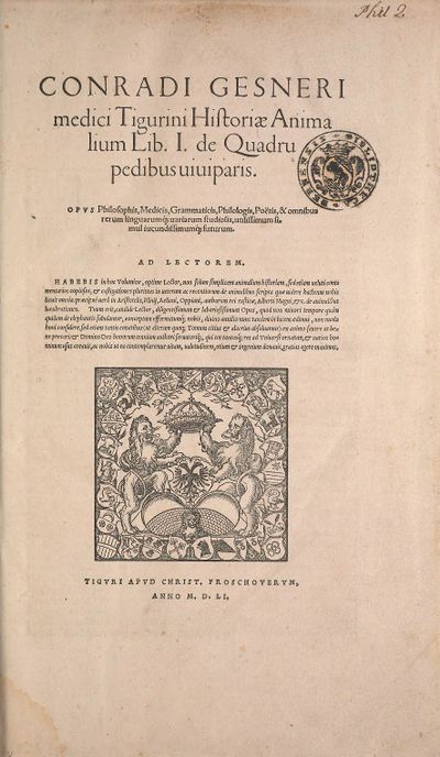 Historia animalium Gessner 1551 BHL Smithsonian page 5.jpg