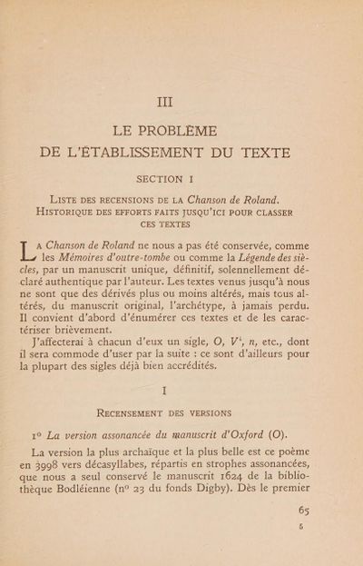 La chanson de Roland, commentaires (1927) Bédier, page 65.jpg