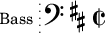 
\new Staff \with {
  midiInstrument = "cello"
  shortInstrumentName = #"B "
  instrumentName = #"Bass "
  } {
  \clef bass \relative c {  
   \time 2/2 \key d \major 
       
   }  }
 \addlyrics { 

              Bel -- le Phi -- lis c'est ê -- tre sa -- ge
              Que de sa -- voir se rendre heu -- reux.
            }

