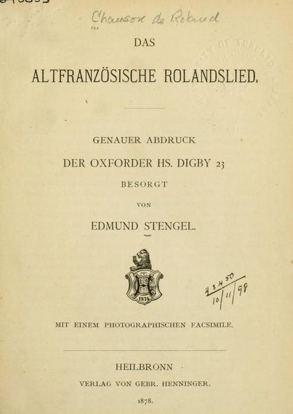 Fichier:Das altfranzösische Rolandslied Stengel 1878 page n3.jpeg