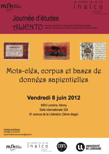 Affiche Mots-clés, corpus et bdd sapientielles 2012 Nancy.jpg