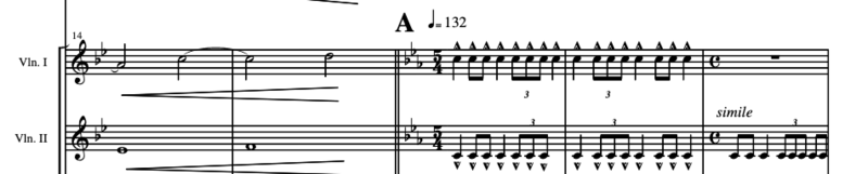 Chanson de Roland G Mathieu mvt 7 mesure 14 violon 1 et 2.png
